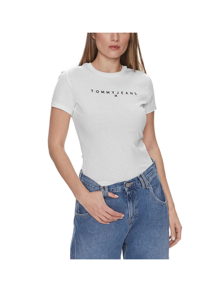 T-shirt Tommy Jeans DW0DW17357 da donna rossa.