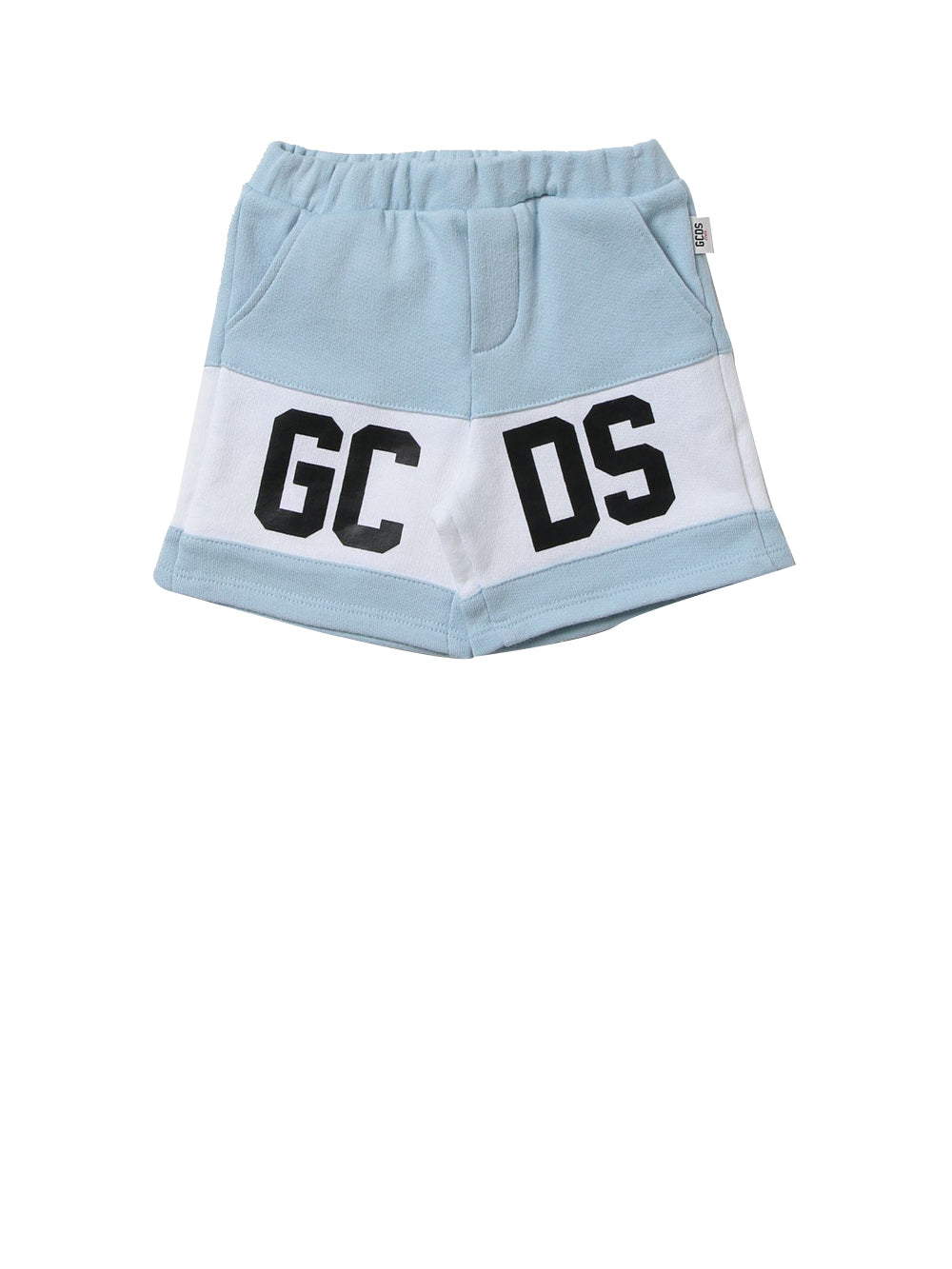 Shorts In Cotone Con Logo Celeste