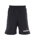 DSQUARED LOUNGE Shorts Ragazzo Nero in cotone con logo