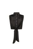 NATHI' LUXURY Camicia Smanicata Con Borchie Nero