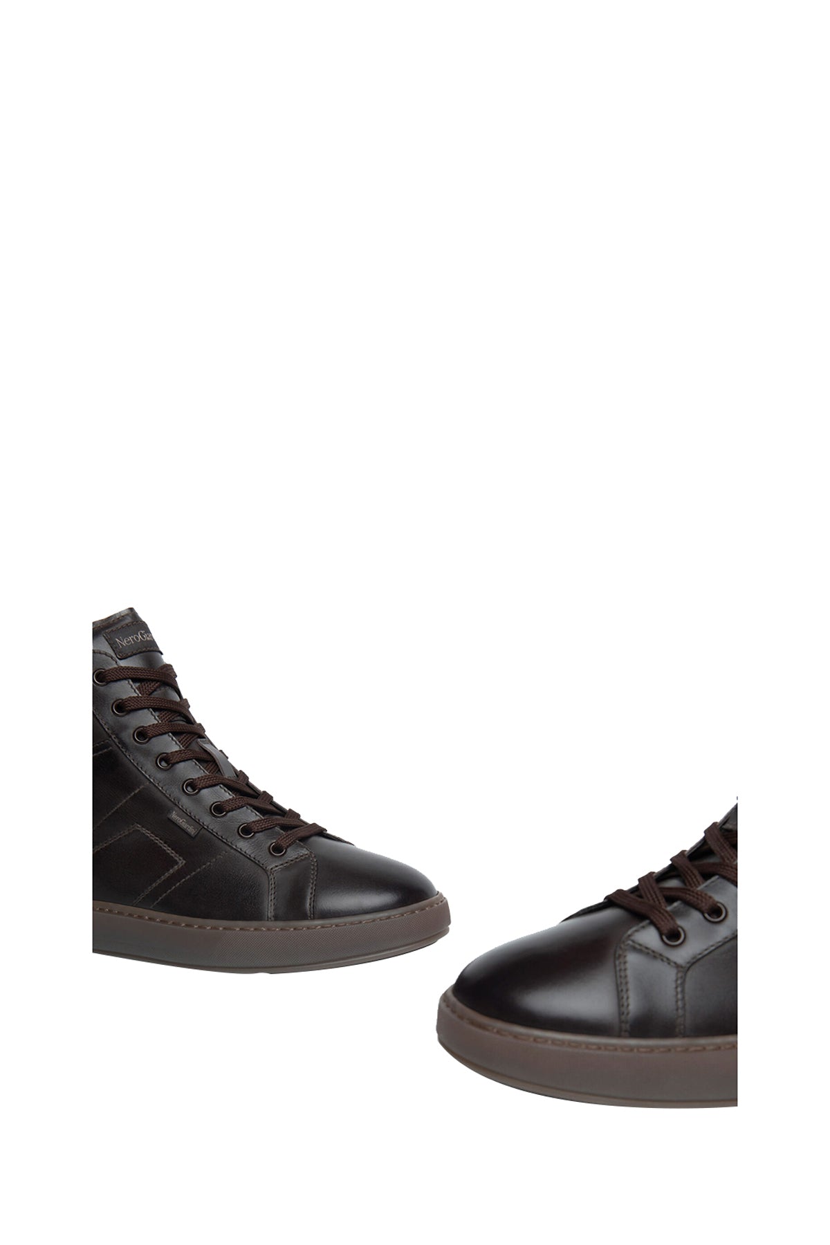 Sneakers Uomo Alte In Pelle Nero